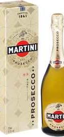 Вино игристое белое сухое «Martini Prosecco» в подарочной упаковке