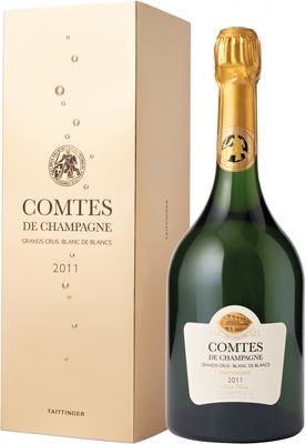 Шампанское белое брют «Taittinger Comtes de Champagne Blanc de Blancs Brut» 2011 г., в подарочной упаковке