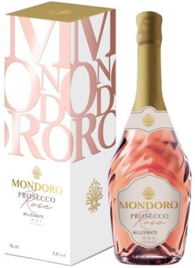 Вино игристое розовое сухое «Mondoro Prosecco Rose» в подарочной упаковке
