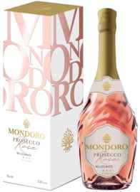 Вино игристое розовое сухое «Mondoro Prosecco Rose» в подарочной упаковке