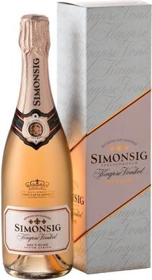 Игристое вино розовое брют «Simonsig Kaapse Vonkel Brut Rose» 2020 г. в подарочной упаковке