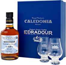Виски шотландский «Edradour Caledonia 12 years old» подарочный набор с двумя бокалами