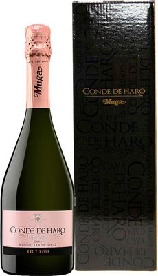 Игристое вино розовое брют «Muga Conde de Haro» 2016 г., в подарочной упаковке