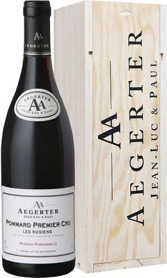 Вино красное сухое «Aegerter Reserve Personnelle Pommard Premier Cru Les Rugiens» 2019 г., в деревянной коробке