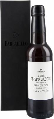 Херес сухой «Barbadillo Obispo Gascon Palo Cortado VORS 30 Years Old, 0.375 л» в подарочной упаковке