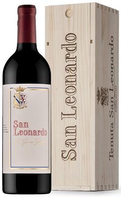 Вино красное сухое «San Leonardo, 0.75 л» 2015 г., в деревянной коробке