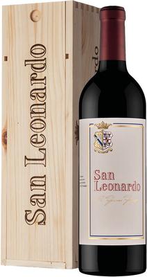 Вино красное сухое «San Leonardo» 2016 г., в деревянной коробке
