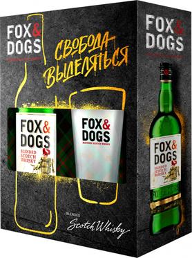 Виски российский «Fox and Dogs» в подарочной упаковке со стаканом