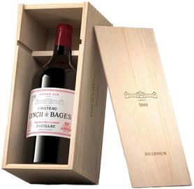 Вино красное сухое «Chateau Lynch-Bages Pauillac 5-eme Grand Cru Classe» 2000 г., в деревянной коробке
