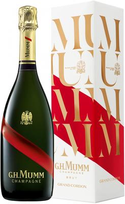 Шампанское белое брют «Mumm Grand Cordon, 0.75 л» в подарочной упаковке