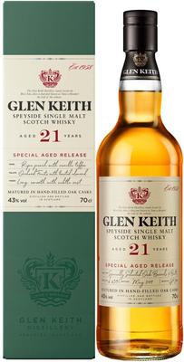 Виски шотландский «Glen Keith 21 Years Old» в подарочной упаковке
