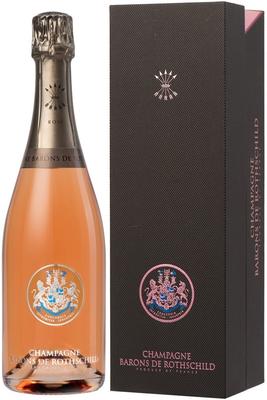 Шампанское розовое брют «Barons de Rothschild Rose, 0.75 л» в подарочной упаковке