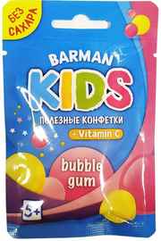 Конфетки без сахара «BARMAN Kids Bubble Gum»