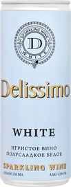Вино игристое белое полусладкое «Delissimo» 2021 г., в жестяной банке
