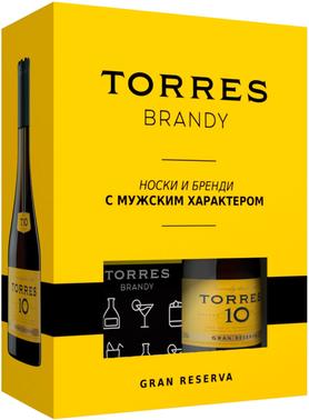 Бренди «Torres 10 Gran Reserva» в подарочной коробке с носками