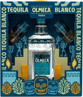 Спиртной напиток «Olmeca Blanco» в подарочной упаковке с двумя рюмками