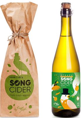 Сидр яблочный нефильтрованный полусухой «Song Cider»