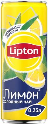 Чайный напиток «Lipton Ice Tea Lemon» в жестяной банке