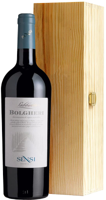 Вино красное сухое «Sensi Sabbiato Bolgheri» в деревянной коробке