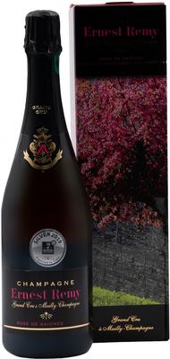 Шампанское розовое сухое «Champagne Ernest Remy Grand Cru Blanc de Noirs Rose de Saignee» в подарочной упаковке