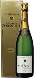 Шампанское белое брют «Philippe Gonet Signature Blanc de Blancs Brut» в подарочной упаковке