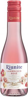 Вино игристое розовое полусладкое «Riunite Lambrusco Rose, 0.187 л»