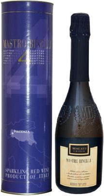 Вино игристое белое полусладкое «Mastro Binelli Moscato, 0.75 л» в тубе
