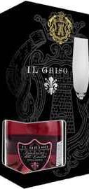 Игристое вино розовое полусладкое «Il Griso Lambrusco dell'Emilia Rosato» в подарочной упаковке с бокалом