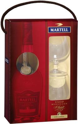 Коньяк «Martell VSOP» в подарочной упаковке с двумя бокалами