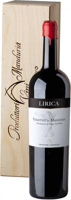 Вино красное сухое «Lirica Primitivo di Manduria, 1.5 л» 2019 г., в деревянной коробке