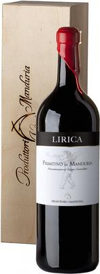 Вино красное сухое «Lirica Primitivo di Manduria, 3 л» 2019 г., в деревянной коробке