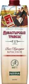 Вино столовое красное полусладкое «Монастырская трапеза, 1 л»