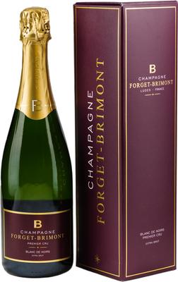 Шампанское белое экстра брют «Forget-Brimont Blanc de Noirs Premier Cru Extra Brut» в подарочной упаковке