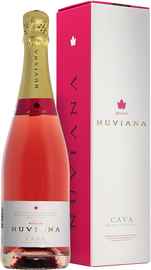 Вино игристое розовое брют «Cava Nuviana Rosado» в подарочной упаковке