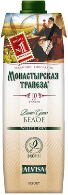 Вино столовое белое сухое «Монастырская трапеза (Тетра Пак)»
