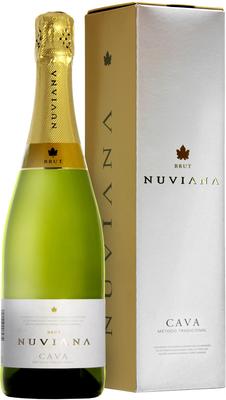 Вино игристое белое брют «Cava Nuviana Brut» в подарочной упаковке