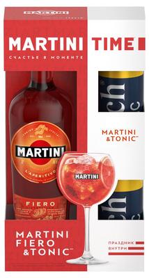 Вермут «Martini Fiero» в подарочной упаковке с 2-мя банками тоника