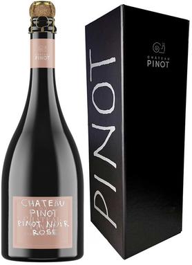 Вино игристое розовое экстра брют «Chateau Pinot Pinot Noir Rose» в подарочной упаковке