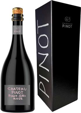 Вино игристое розовое экстра брют «Chateau Pinot Pinot Gri Rose» в подарочной упаковке