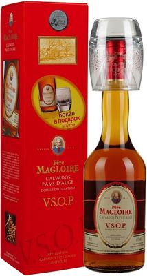 Кальвадос «Pere Magloire Calvados VSOP» в подарочной упаковке с бокалом