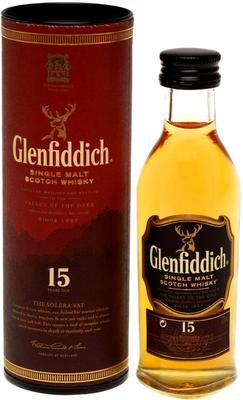 Виски шотландский «Glenfiddich 15 Years Old, 0.05 л» в тубе