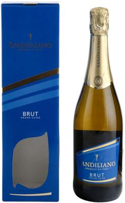 Вино игристое белое брют «Sandiliano Grande Cuvee Brut» в подарочной упаковке