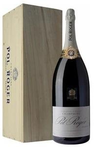 Шампанское белое брют «Pol Roger Brut Reserve, 6 л» в деревянной коробке
