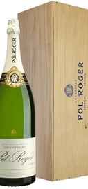 Шампанское белое брют «Pol Roger Brut Reserve» в деревянной коробке