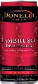 Вино игристое красное полусладкое «Donelli Lambrusco dell'Emilia Rosso Amabile» в жестяной банке