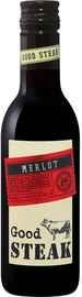 Вино красное сухое «Good Steak Merlot, 0.187 л»