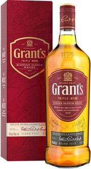 Виски шотландский «Grant's Triple Wood 3 Years Old, 1 л» в подарочной упаковке