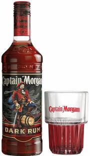 Ром «Captain Morgan Dark» со стаканом