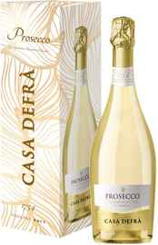 Вино игристое белое брют «Casa Defra Prosecco» в подарочной упаковке
