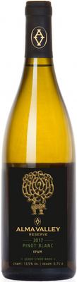 Вино белое сухое «Alma Valley Reserve Pinot Blanc, 0.75 л» 2020 г.